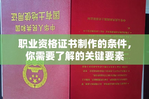卢龙职业资格证书制作的条件，你需要了解的关键要素