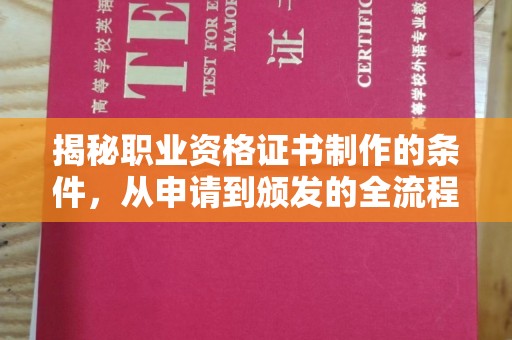 卢龙揭秘职业资格证书制作的条件，从申请到颁发的全流程解析